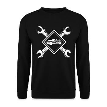Auto Mechaniker Werkzeuge zur Reparatur Geschenk - Unisex Pullover - Schwarz - Vorne - Alina (178cm) & Michal (187cm)
