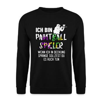 Paintball Freizeit Shirt - Unisex Pullover - Schwarz - Vorne - Alina (178cm) & Michal (187cm)