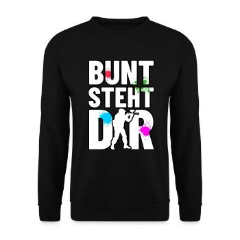 Paintball Stains - Colorful Paintball Shirt - Unisex Sweatshirt - black - Front - Alina (178cm) & Michal (187cm)