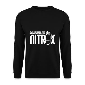 Water Diving Diver Deep Sea Sea Nitrox Diver - Unisex Sweatshirt - black - Front - Alina (178cm) & Michal (187cm)