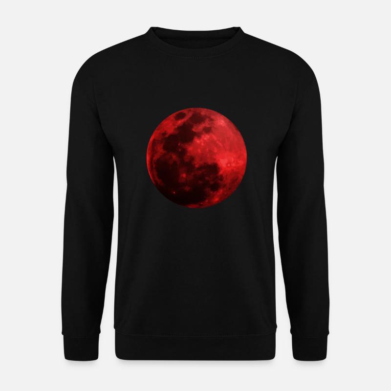 Cadeau d'espace graphique extérieur rouge lune de sang - Sweat-shirt Unisexe - noir