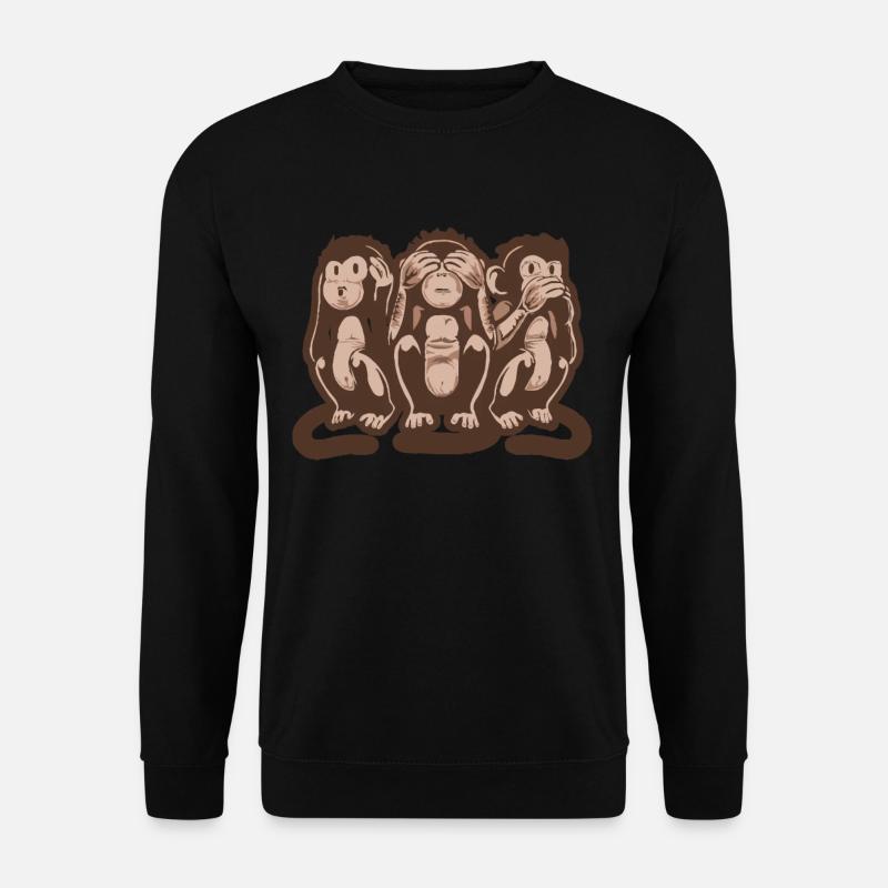 Trois singes sages parlent Hear & See - Sweat-shirt Unisexe - noir