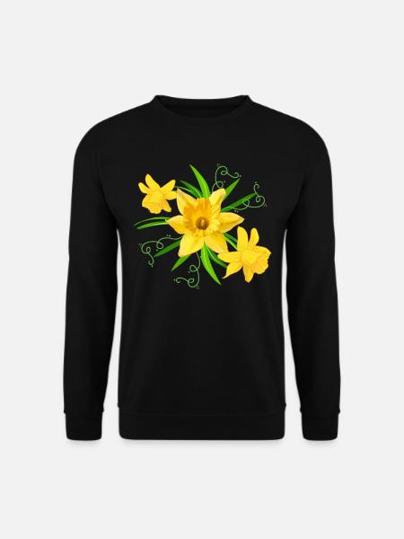 Yellow daffodil flowers Spring Easter flowers - Unisex Sweatshirt - black