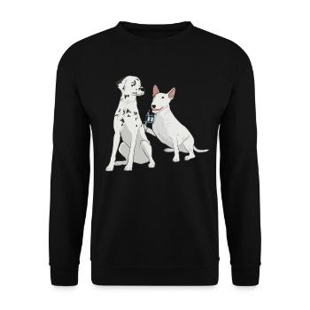 Tatoueur tatoué taches de chien dalmatien - Sweat-shirt Unisexe - noir - Devant - Alina (178cm) & Michal (187cm)