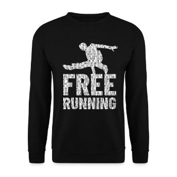 parkour free running Shirt für Parkour Läufer - Unisex Pullover - Schwarz - Vorne - Alina (178cm) & Michal (187cm)