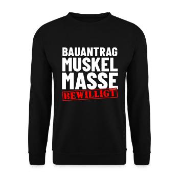 Training auf Masse Muskelaufbau - Unisex Pullover - Schwarz - Vorne - Alina (178cm) & Michal (187cm)