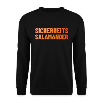 Sicherheitssalamander - Unisex Pullover - Schwarz - Vorne - Alina (178cm) & Michal (187cm)