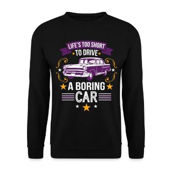 Oldtimer Classic Car Schnauferl Retro Vintage Auto - Unisex Sweatshirt - black - Front - Alina (178cm) & Michal (187cm)