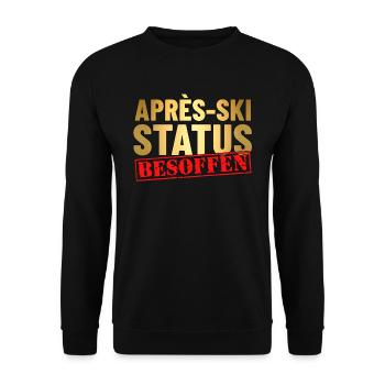 Apres Ski Outfit Lustiger Spruch Ski Party - Unisex Pullover - Schwarz - Vorne - Alina (178cm) & Michal (187cm)
