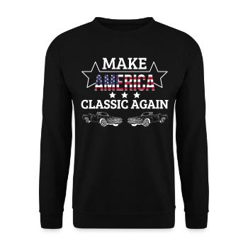 Oldtimer Classic Car Schnauferl Retro Vintage Auto - Unisex Sweatshirt - black - Front - Alina (178cm) & Michal (187cm)