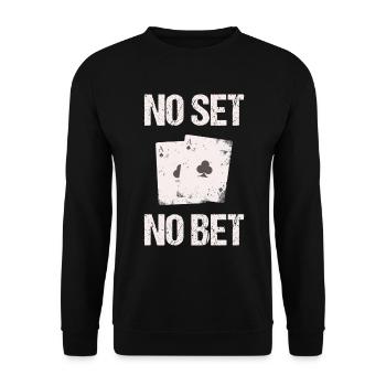 Lustiges no set no bet poker pokern Spieler Karten - Unisex Pullover - Schwarz - Vorne - Alina (178cm) & Michal (187cm)