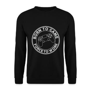 Né pour jouer, forcé de travailler. Gaming - Sweat-shirt Unisexe - noir - Devant - Alina (178cm) & Michal (187cm)