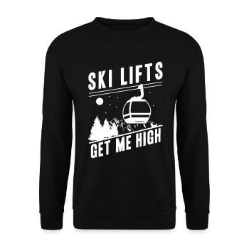 Ski Lifts Snowboad Ski Vacation - Unisex Sweatshirt - black - Front - Alina (178cm) & Michal (187cm)