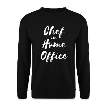 chef im home office - Unisex Pullover - Schwarz - Vorne - Alina (178cm) & Michal (187cm)