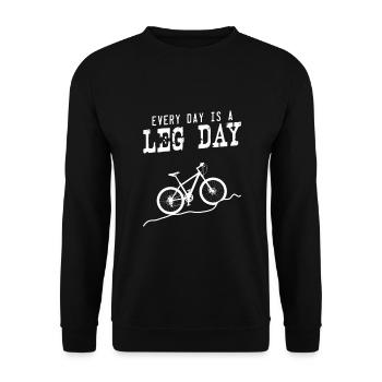 Jeder Tag ist Beintag - Raddesign - Unisex Pullover - Schwarz - Vorne - Alina (178cm) & Michal (187cm)