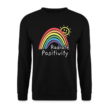 T&D Radiate Positivity Cute Rainbow - Unisex Sweatshirt - black - Front - Alina (178cm) & Michal (187cm)