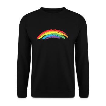 T&D Hand-Drawn Colorful Rainbow - Unisex Sweatshirt - black - Front - Alina (178cm) & Michal (187cm)