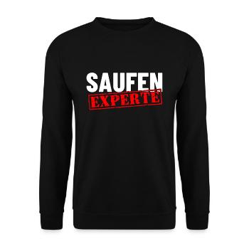 Endlich mal mit Experten Saufen - Sauf Experte - Unisex Pullover - Schwarz - Vorne - Alina (178cm) & Michal (187cm)