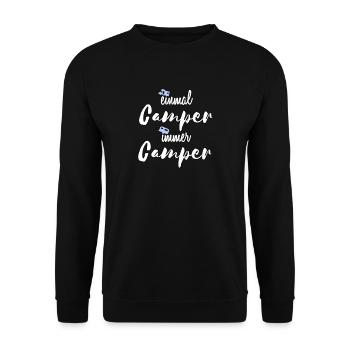 Einmal Camper - immer Camper - Unisex Pullover - Schwarz - Vorne - Alina (178cm) & Michal (187cm)