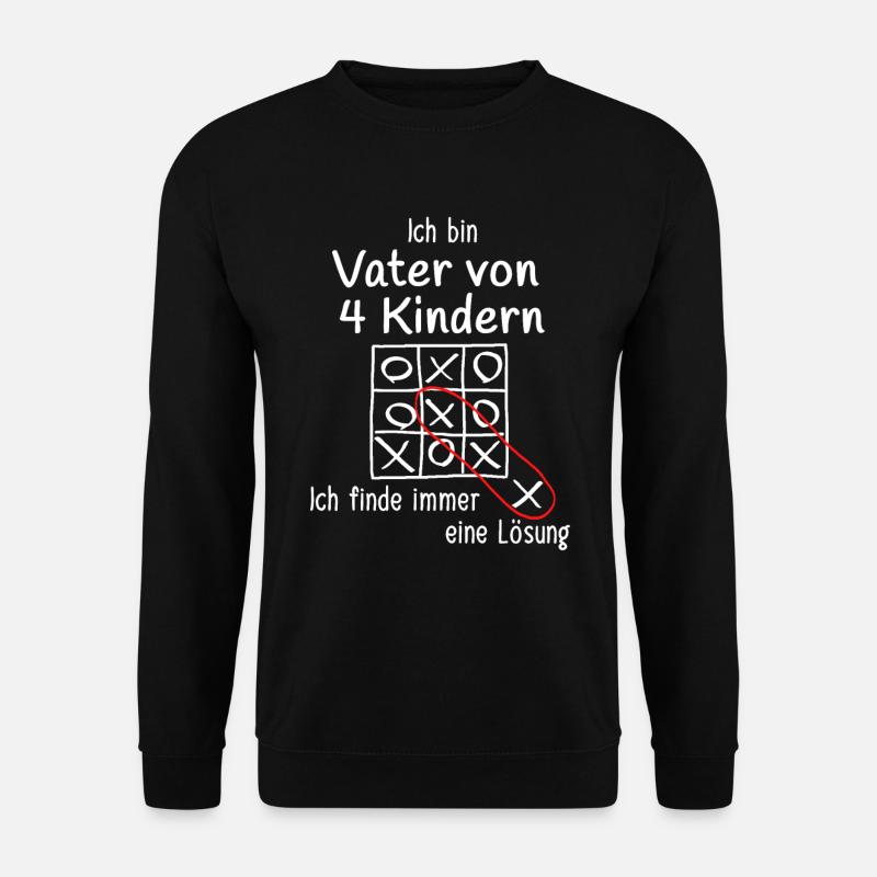 Papa von 4 Kindern Geschenk zum vierten Kind - Unisex Pullover - Schwarz