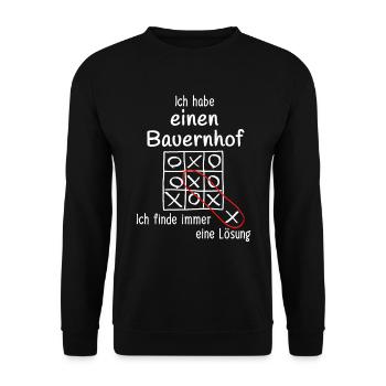 Bauernhof Bauer und Bäuerin Spruch - Unisex Pullover - Schwarz - Vorne - Alina (178cm) & Michal (187cm)