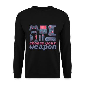Controller joystick gamer gaming console gamer - Unisex Sweatshirt - black - Front - Alina (178cm) & Michal (187cm)