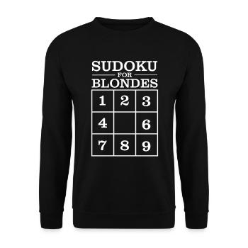 Sudoku für Blondinen - Lustiges Brettspieler-Gesch - Unisex Pullover - Schwarz - Vorne - Alina (178cm) & Michal (187cm)