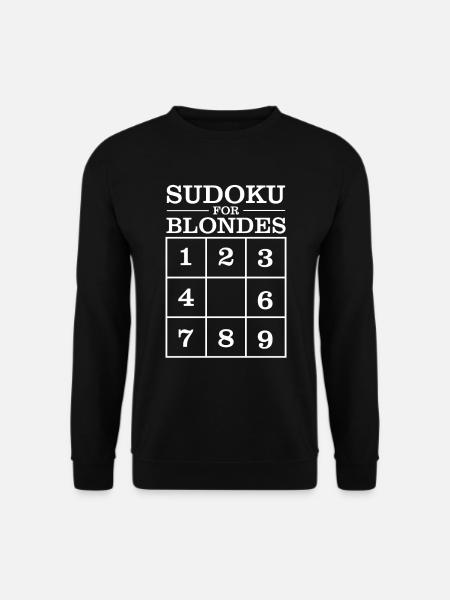 Sudoku für Blondinen - Lustiges Brettspieler-Gesch - Unisex Pullover - Schwarz