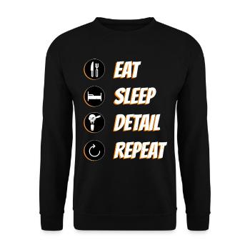 Eat Sleep Detail Répéter Detailer Detailing - Sweat-shirt Unisexe - noir - Devant - Alina (178cm) & Michal (187cm)