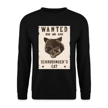 Wanted schrödingers katze dead and Alive Cat - Unisex Sweatshirt - black - Front - Alina (178cm) & Michal (187cm)