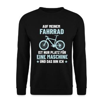 Mountain Bike MTB Fahrrad Ohne Akku Spruch - Unisex Pullover - Schwarz - Vorne - Alina (178cm) & Michal (187cm)