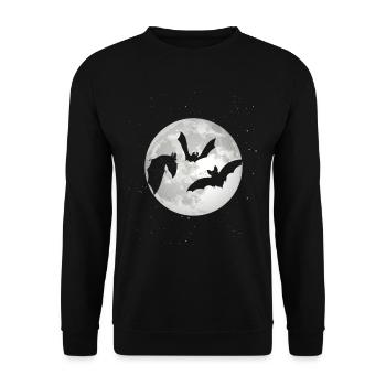 Idée cadeau de déguisement Halloween de chauves-souris vampire pleine lune - Sweat-shirt Unisexe - noir - Devant - Alina (178cm) & Michal (187cm)