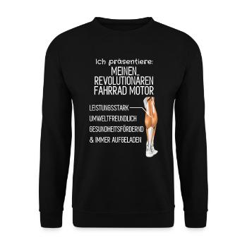 Fahrradfahrer ohne Motor Muskelkraft anti Ebike - Unisex Pullover - Schwarz - Vorne - Alina (178cm) & Michal (187cm)