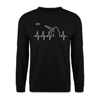 Tir au pigeon d'argile, tir à la cible d'argile, ECG - Sweat-shirt Unisexe - noir - Devant - Alina (178cm) & Michal (187cm)