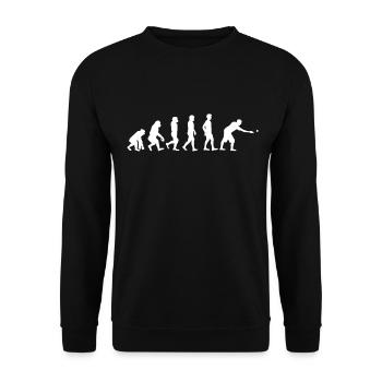 Boule Evolution - Geschenk Petanque Boccia Spiel - Unisex Pullover - Schwarz - Vorne - Alina (178cm) & Michal (187cm)