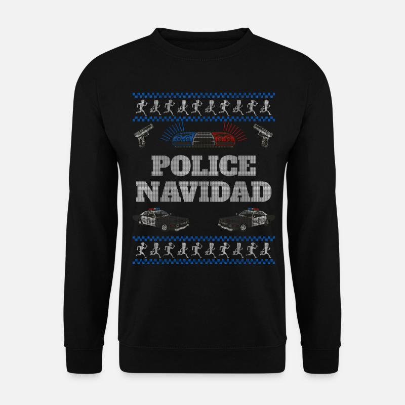 Police Navidad Ugly Christmas Sweater - Unisex Pullover - Schwarz