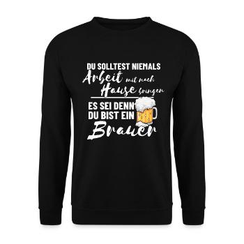 Brauer Bier Brauen - Unisex Pullover - Schwarz - Vorne - Alina (178cm) & Michal (187cm)