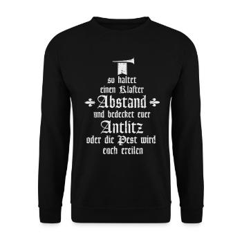 Mittelalter Corona Vorschriften - Unisex Pullover - Schwarz - Vorne - Alina (178cm) & Michal (187cm)