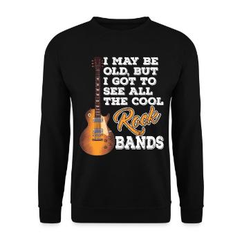 I May Be Old But I See All the Cool Rock Bands - Unisex Sweatshirt - black - Front - Alina (178cm) & Michal (187cm)