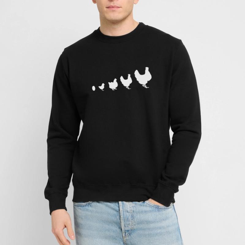 from egg to chicken evolution chickens Unisex Sweatshirt