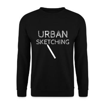 Urban sketching - Unisex Sweatshirt - black - Front - Alina (178cm) & Michal (187cm)
