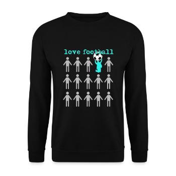 Ich liebe Fußball - Unisex Pullover - Schwarz - Vorne - Alina (178cm) & Michal (187cm)