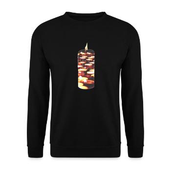 Trauer Kerzen - Unisex Pullover - Schwarz - Vorne - Alina (178cm) & Michal (187cm)