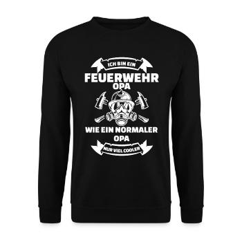 Feuerwehr Opa - Cooler Opa Feuerwehrmann - Unisex Pullover - Schwarz - Vorne - Alina (178cm) & Michal (187cm)