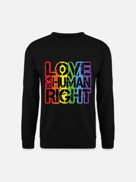 Liebe ist ein Menschenrecht - Regenbogen-LGBT-Herz - Unisex Pullover - Schwarz