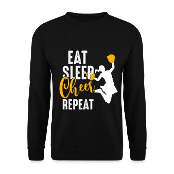 Eat Sleep Cheer Repeat - Süßes Cheerleading-Tanzge - Unisex Pullover - Schwarz - Vorne - Alina (178cm) & Michal (187cm)