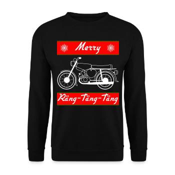 Simson S51 Weihnachten Shirt Merry Christmas - Unisex Pullover - Schwarz - Vorne - Alina (178cm) & Michal (187cm)