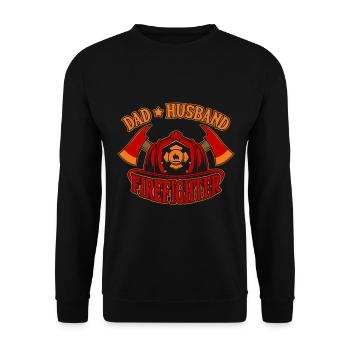 Father man and firefighter - Unisex Sweatshirt - black - Front - Alina (178cm) & Michal (187cm)