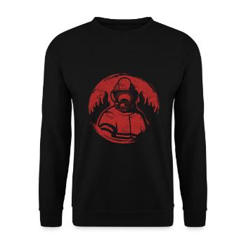 Fireman and Hero - Unisex Sweatshirt - black - Front - Alina (178cm) & Michal (187cm)