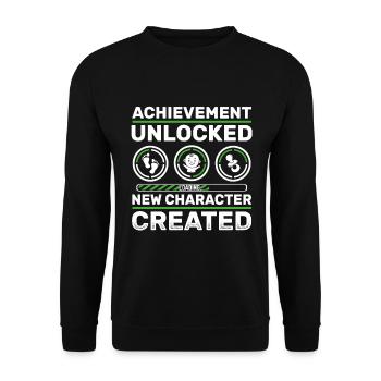 New Character Grossesse Annoncer papa gamer - Sweat-shirt Unisexe - noir - Devant - Alina (178cm) & Michal (187cm)